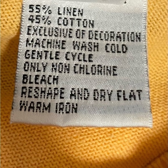 Talbots Women’s Linen Blend Plus Size 1X Pale Orange Sweater Sleeve Pocket - Picture 7 of 11